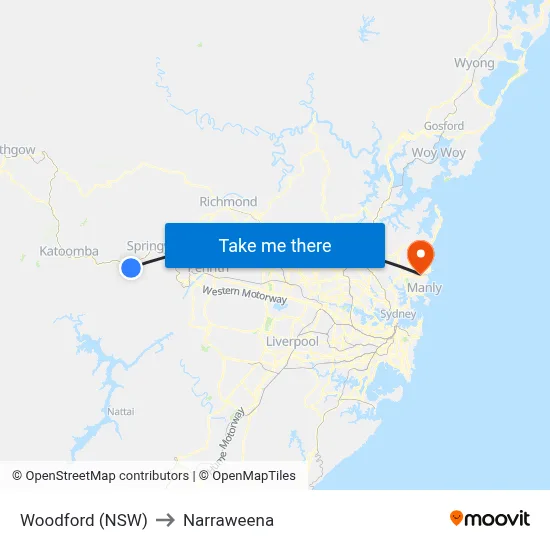 Woodford (NSW) to Narraweena map