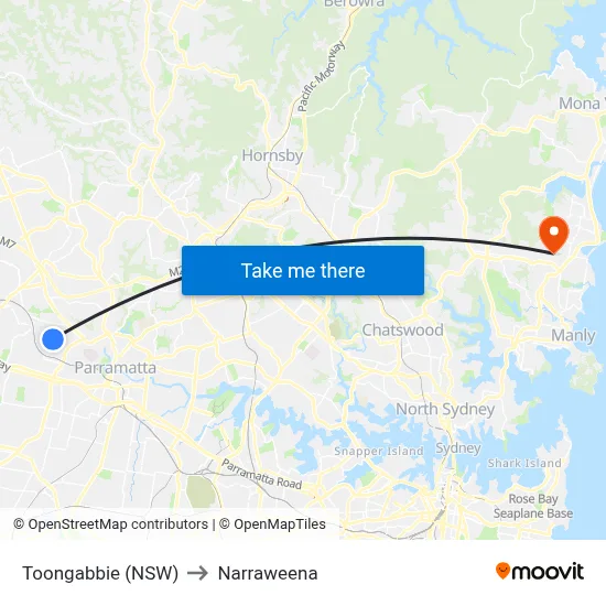 Toongabbie (NSW) to Narraweena map