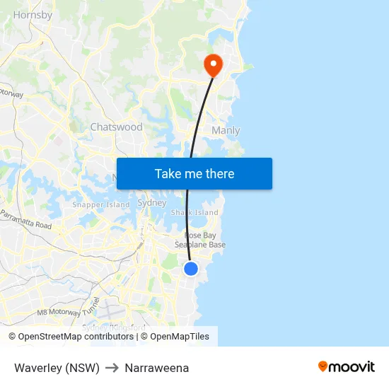 Waverley (NSW) to Narraweena map