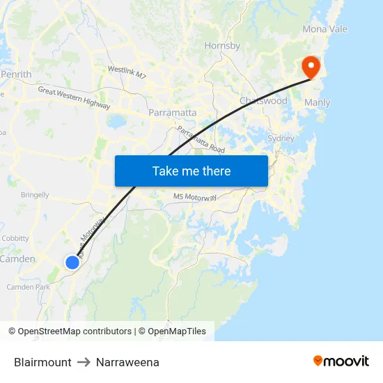 Blairmount to Narraweena map