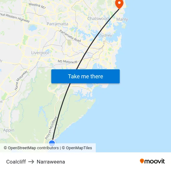 Coalcliff to Narraweena map