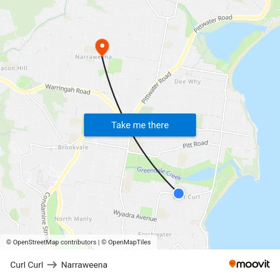 Curl Curl to Narraweena map