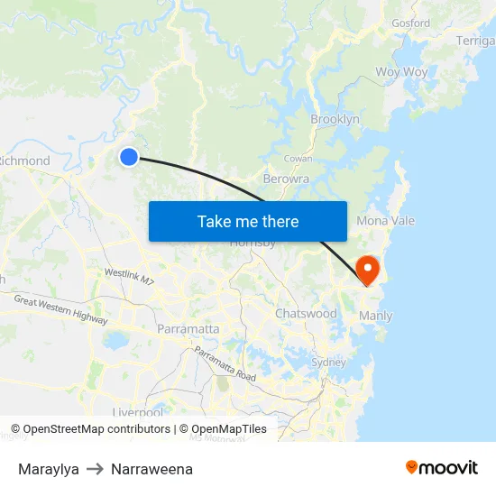 Maraylya to Narraweena map
