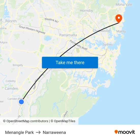 Menangle Park to Narraweena map