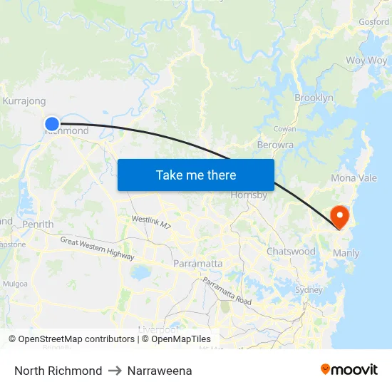 North Richmond to Narraweena map