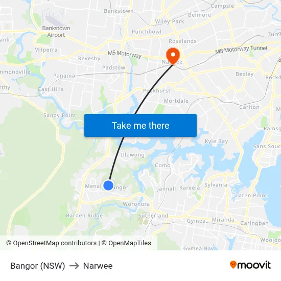 Bangor (NSW) to Narwee map