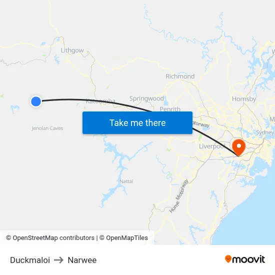 Duckmaloi to Narwee map