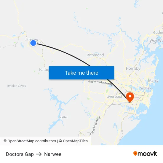 Doctors Gap to Narwee map