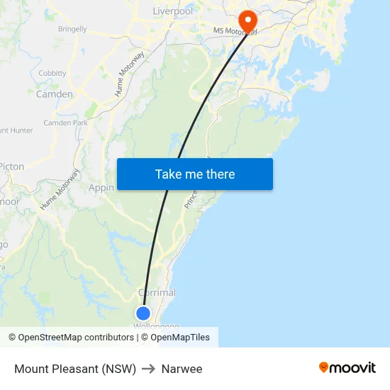 Mount Pleasant (NSW) to Narwee map