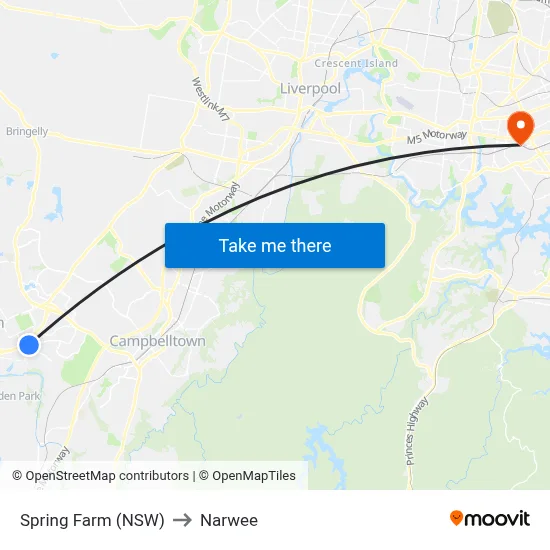 Spring Farm (NSW) to Narwee map
