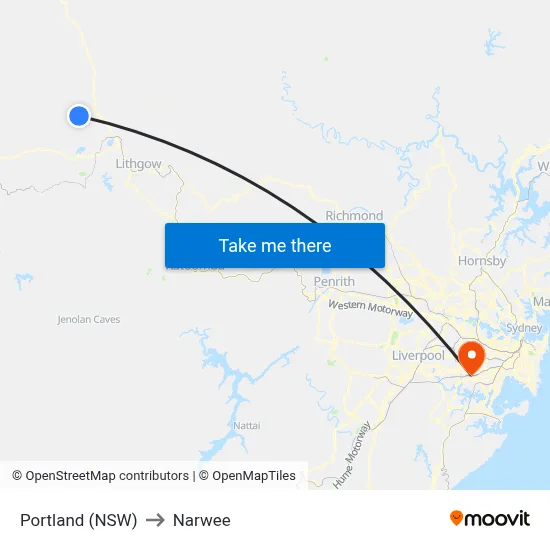 Portland (NSW) to Narwee map