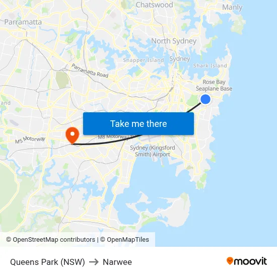 Queens Park (NSW) to Narwee map