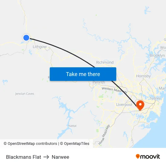 Blackmans Flat to Narwee map
