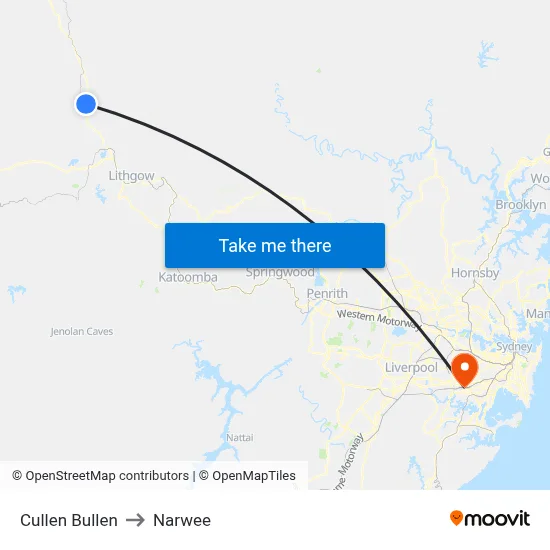 Cullen Bullen to Narwee map