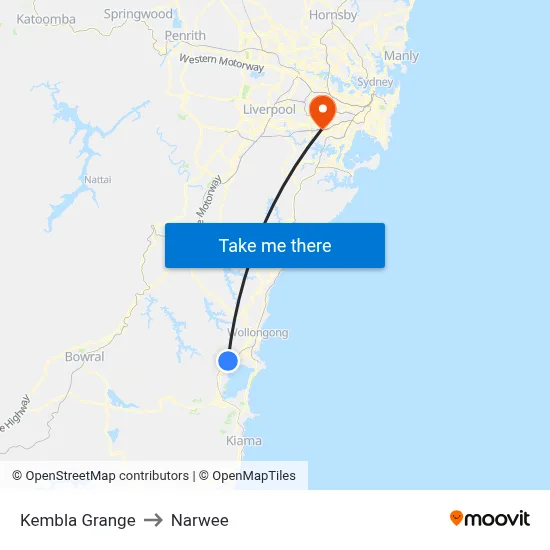 Kembla Grange to Narwee map