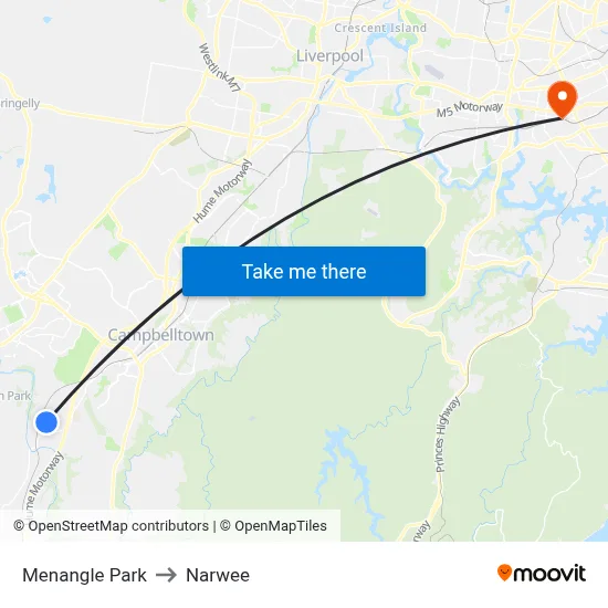 Menangle Park to Narwee map