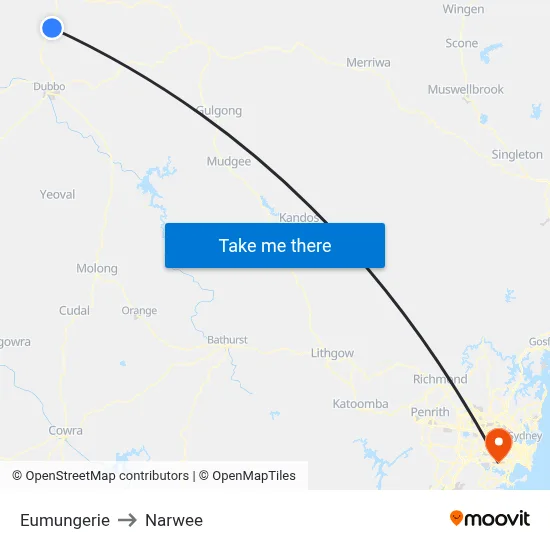 Eumungerie to Narwee map