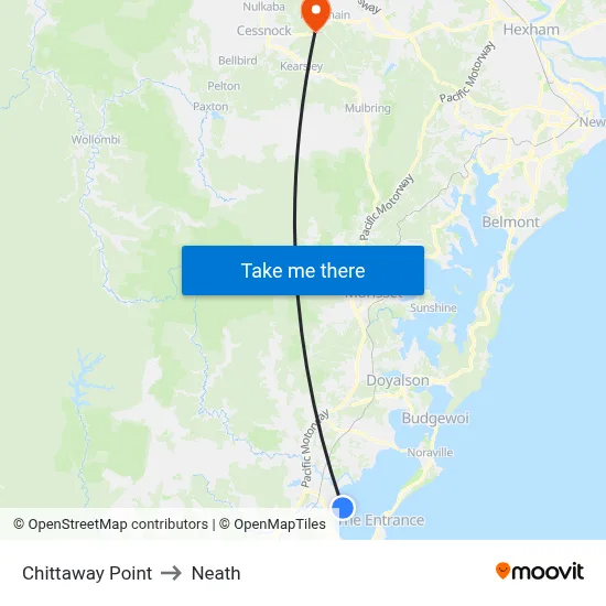 Chittaway Point to Neath map