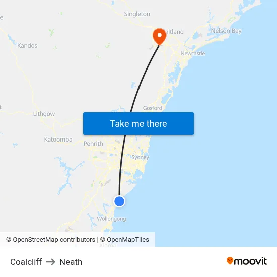 Coalcliff to Neath map