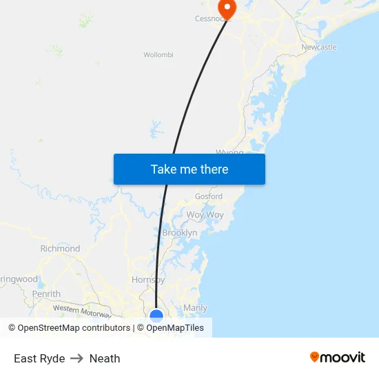 East Ryde to Neath map