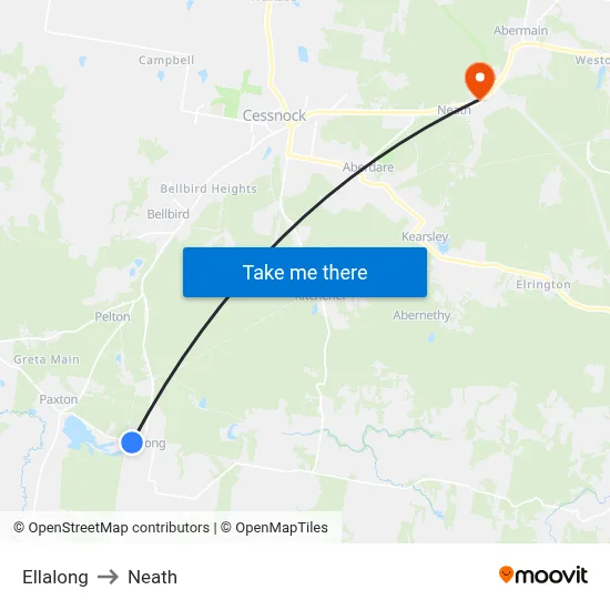 Ellalong to Neath map