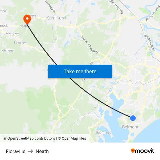 Floraville to Neath map