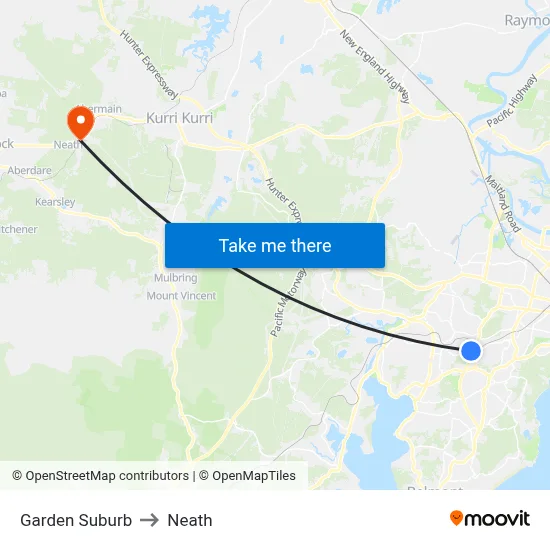 Garden Suburb to Neath map