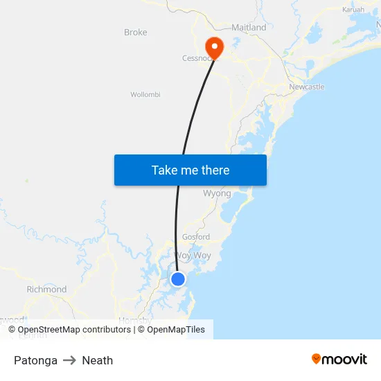 Patonga to Neath map