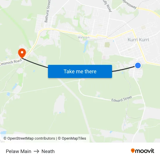 Pelaw Main to Neath map