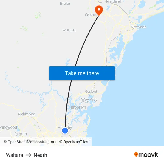 Waitara to Neath map