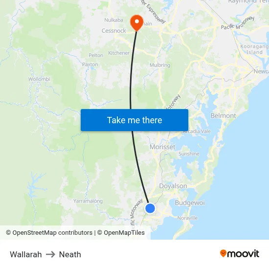 Wallarah to Neath map