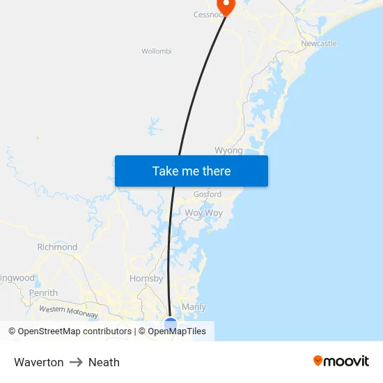 Waverton to Neath map