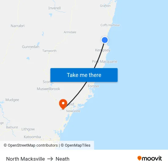 North Macksville to Neath map