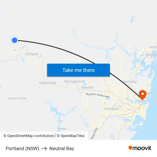 Portland (NSW) to Neutral Bay map