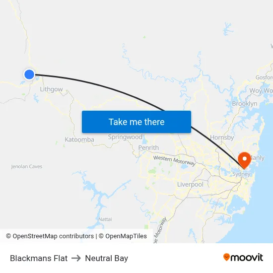 Blackmans Flat to Neutral Bay map