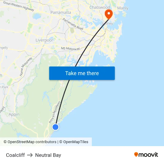 Coalcliff to Neutral Bay map
