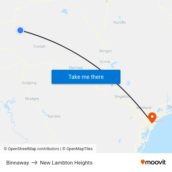 Binnaway to New Lambton Heights map