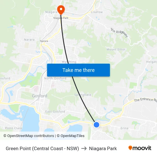 Green Point (Central Coast - NSW) to Niagara Park map