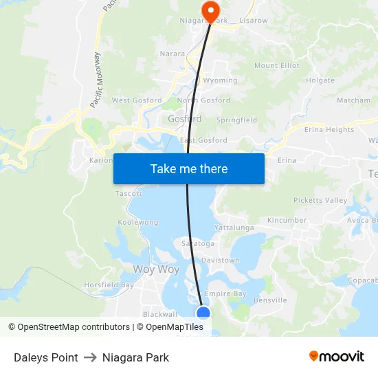Daleys Point to Niagara Park map
