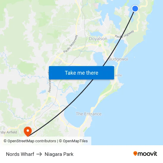 Nords Wharf to Niagara Park map