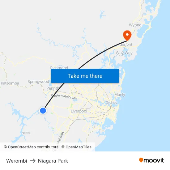 Werombi to Niagara Park map