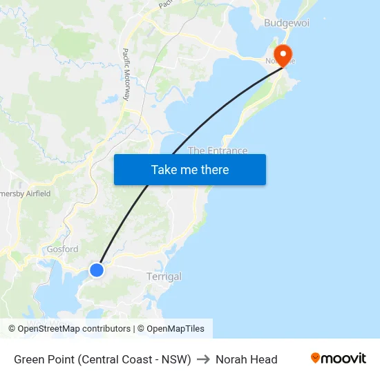 Green Point (Central Coast - NSW) to Norah Head map