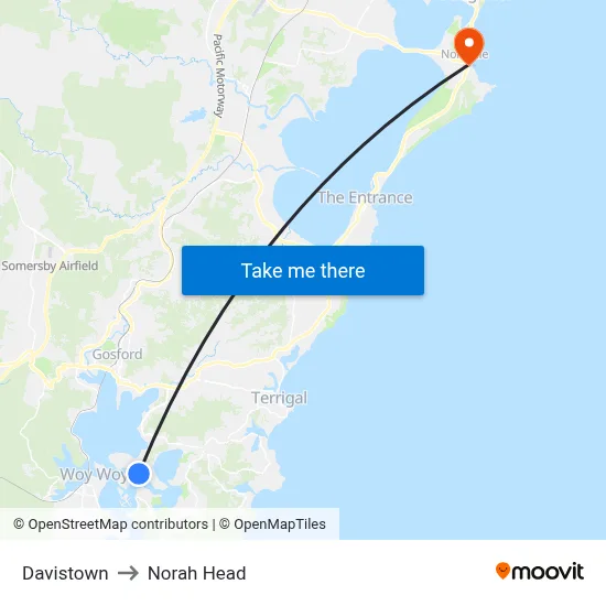 Davistown to Norah Head map