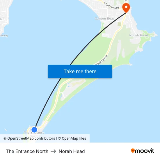 The Entrance North to Norah Head map