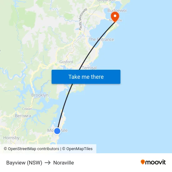 Bayview (NSW) to Noraville map