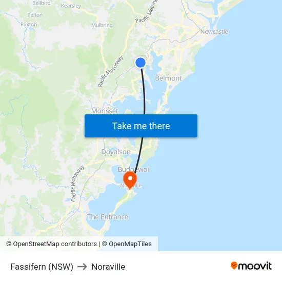 Fassifern (NSW) to Noraville map