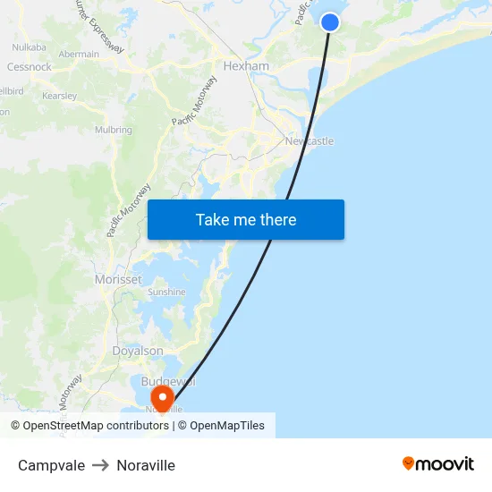 Campvale to Noraville map