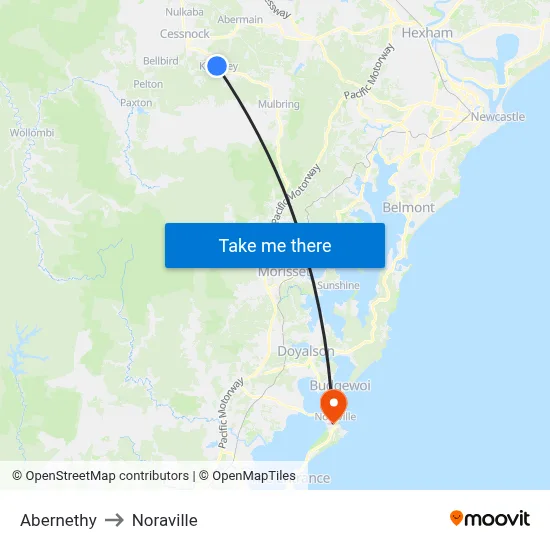 Abernethy to Noraville map