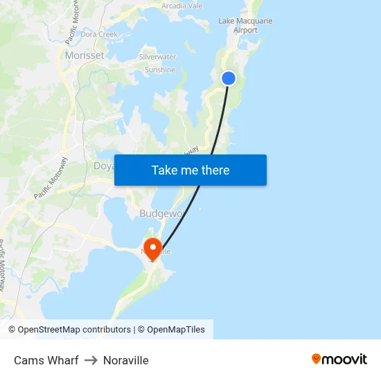 Cams Wharf to Noraville map