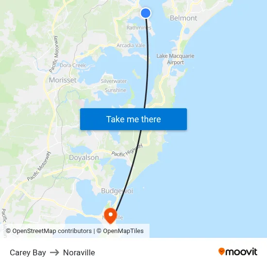 Carey Bay to Noraville map